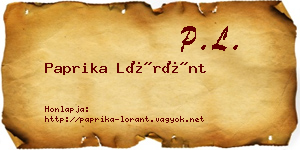Paprika Lóránt névjegykártya